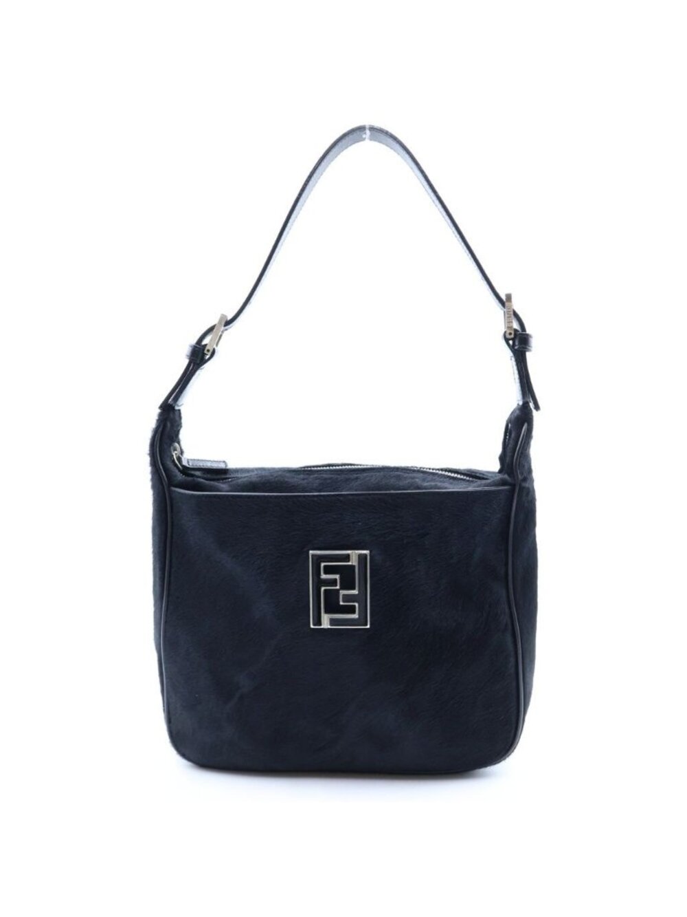 Fendi Mamma Bucket Bag Leopard Print Black Calf Hair Leather
